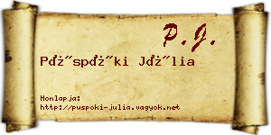 Püspöki Júlia névjegykártya